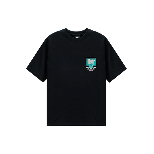 Rhinestones Green Gradient Geometry print T-shirt