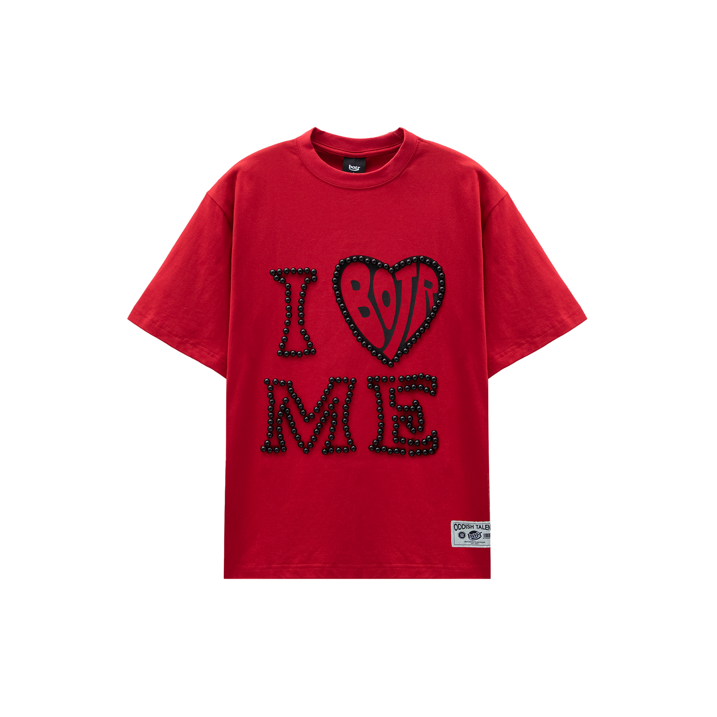 I LOVE ME Imitation Pearl Beaded T-Shirt