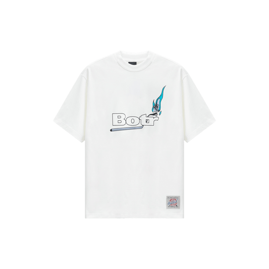 Blue Flame Match Print T-Shirt