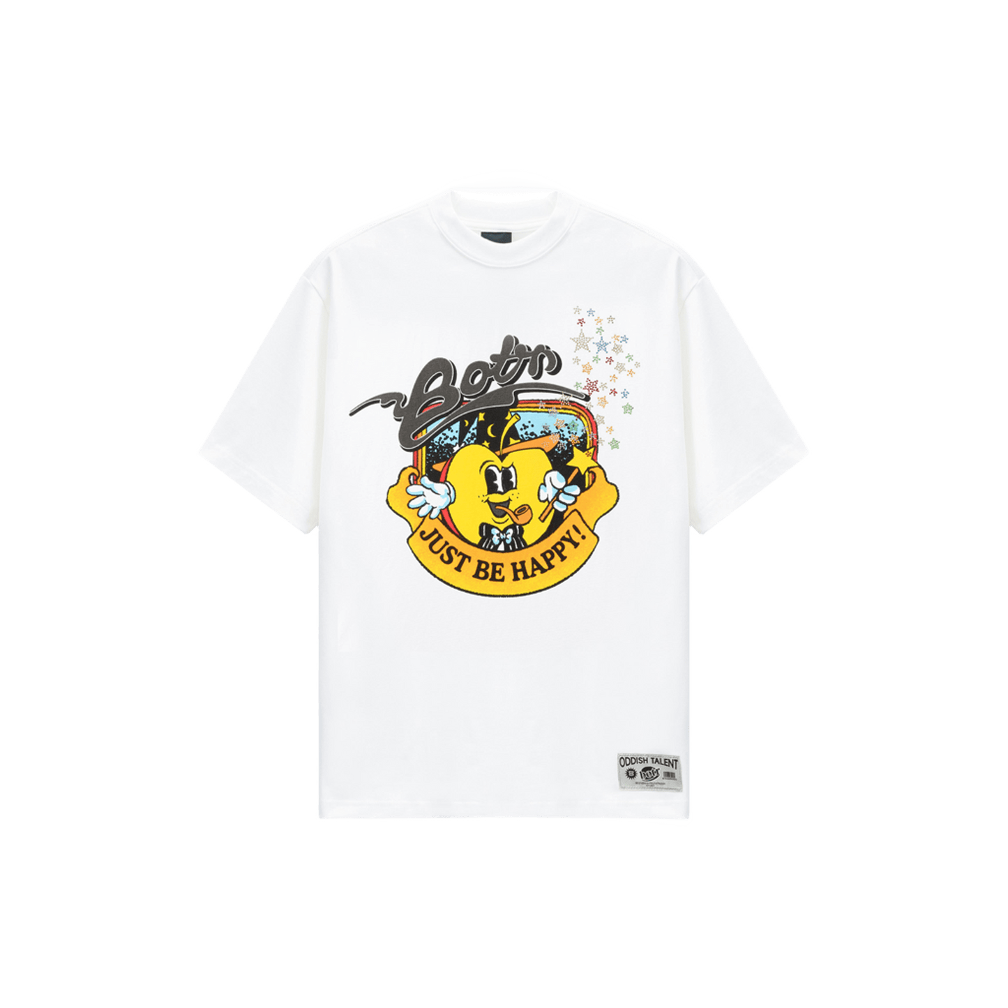 Rhinestones Apple Star Print T-Shirt