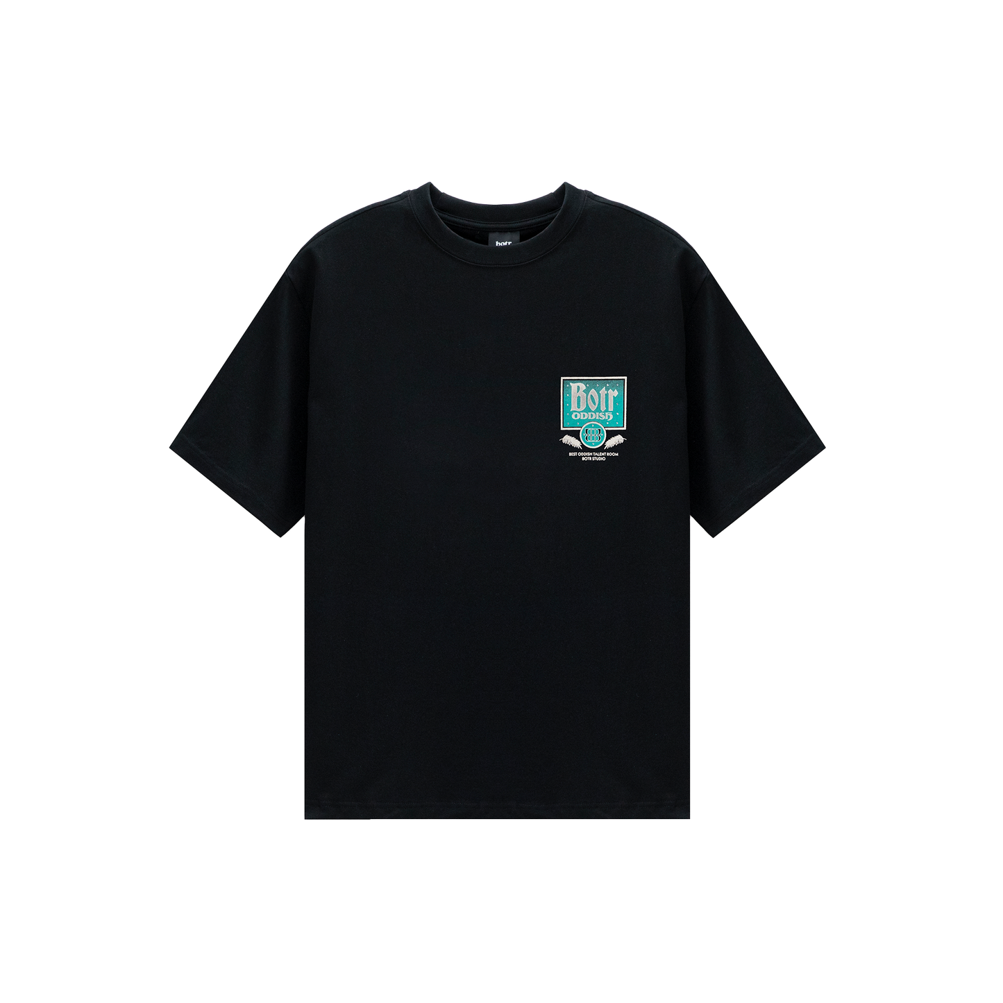 Rhinestones Green Gradient Geometry print T-shirt