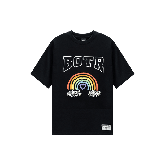 Rainbow imitation pearl T-shirt