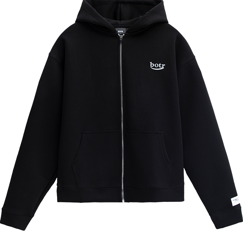 Ultra-Soft Space Cotton Silver 3D Logo Oversized Zipper Hoodie