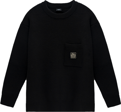 Pocket Badge Embroidered Ultra-Heavyweight Crewneck Sweater