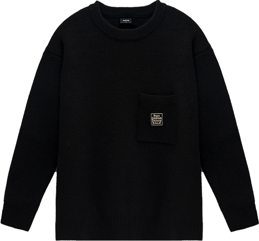 Pocket Badge Embroidered Ultra-Heavyweight Crewneck Sweater