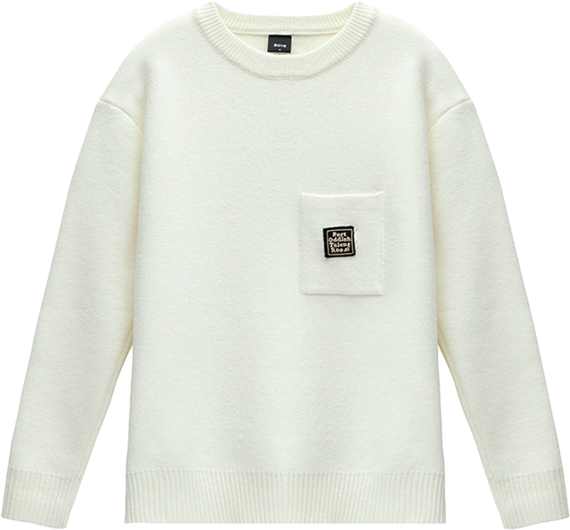 Pocket Badge Embroidered Ultra-Heavyweight Crewneck Sweater